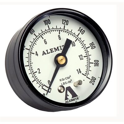 Alemite Air Pressure Gauge, Back Mount