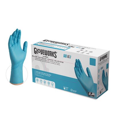 Ammex XL GlovePlus HD PF, Textured, Extra Long Nitrile