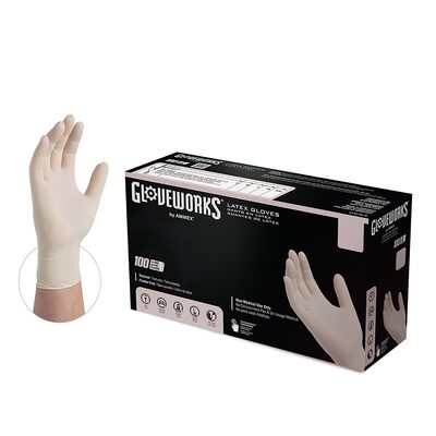 Gloveworks XL Powder Free Textured Latex Gloves