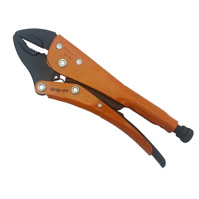 Anglo American Grip-On 10-Inch Straight and Concave Locking Jaw Pliers- Orange