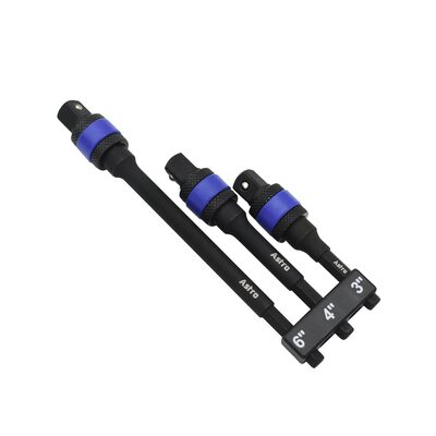Astro Pneumatic 3pc Locking 1/4" Drive Hex Shank Impact Adapter Extension Set
