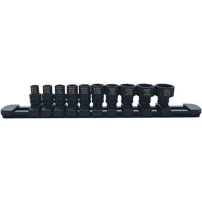 Astro Pneumatic 10-Piece 1/4? Drive Low Profile Nano Impact Sockets &hyphen; SAE