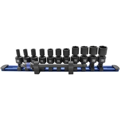 Astro Pneumatic 12pc 1/4" Square & Hex Drive Magnetic Universal 6pt Impact Socket Set for Impact Wrenches & Drivers
