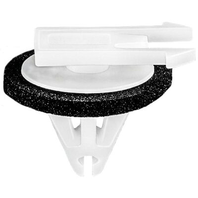 AUVECO 21825 Molding Clip, (8 x 18 mm Top x 15 mm Dia Bottom) Head, Nylon, White
