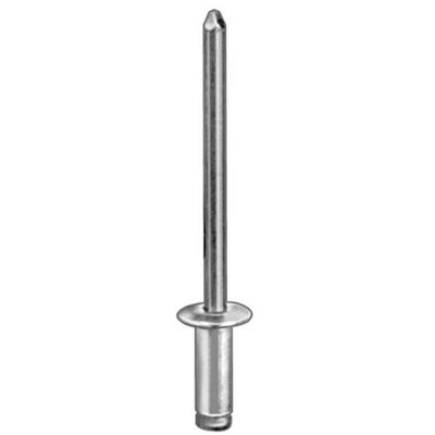 AUVECO 8880 Dome Head Blind Pan-L Rivet, 1/8 in Dia, Steel Rivet/Mandrel, Silver