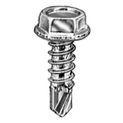 AUVECO 9611 Hex Washer Head Teks Point Tapping Screw, #8 Screw x 1/2 in L, Zinc