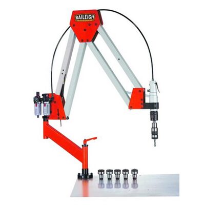 Baileigh ATM-27-1900 - Double Arm Articulated Air Powered Tapping Machine, 1/8" to 1" Tapping Capacity, 74" Max Work Range