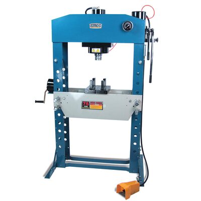 Baileigh HSP-75A - 75 Ton Air/Hand Operated H-Frame Press, 9-3/4" Stoke, CE Approved