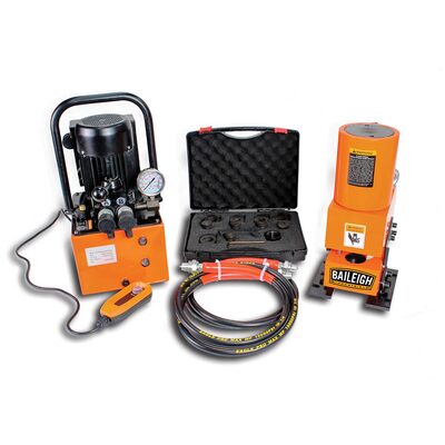 Baileigh HP-50H - 110V 50 Ton hydraulic punch, includes 5 sets of punches and hydraulic system --- While Supplies Last