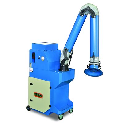 Baileigh FE-1200 - 110V 1.5HP Weld Fume Extractor 1110 CFM w/ 8" x 10' Round Hood Arm, Air Pulse Clean & HEPA Filter