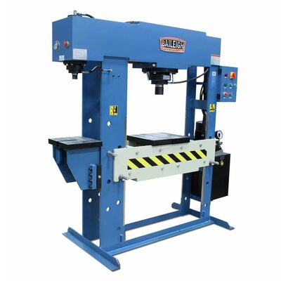 Baileigh HSP-60M-C - 220V 3 Phase 60/15 Ton Hydraulic H-Frame Press, 11.5" Stroke