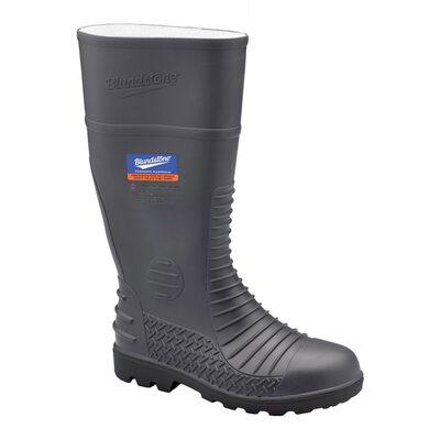 Blundstone Steel Toe Gumboots-Waterproof, Metarsal Guard, Puncture Resistant Midsole, Grey, AU size 13, US size 14
