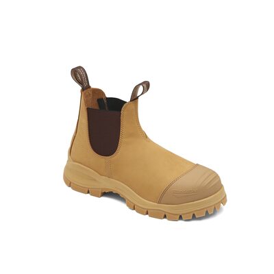 Blundstone Steel Toe Elastic Side Slip-on Boots, Water Resistant, Bump Cap, Wheat, AU size 11, US size 12