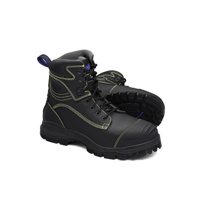 Blundstone Steel Toe Lace Up, Water Resistant, Bump Cap, Metarsal Guard, Puncture Resistant, Black, AU size 6.5, US size 7.5