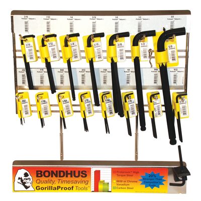 Bondhus Corp. 15PC SAE Hex Key Metal Display Rack