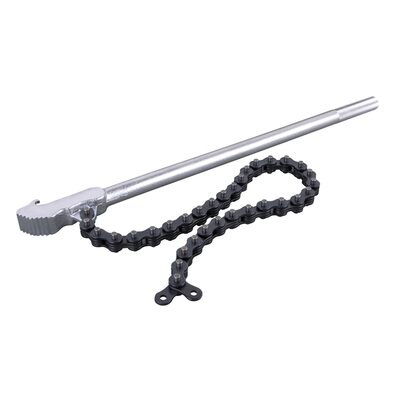 Horizon Tool Use to loosen and or grip an array of round, square, or other multifaceted objects with a 24" heat-treated chain, 20" chrome-plated handle for extra leverage, and knurled handle for grip.
