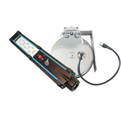 Clip Light Manufacturing HEMITECH 4 LED 40FT/12.3M CHROME CORD REEL