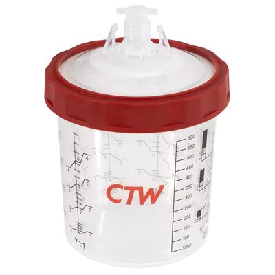 CTW International CS-650 650ml/22oz Premium Disposable Spray Cup Paint System 190 Micron FIlter (50)