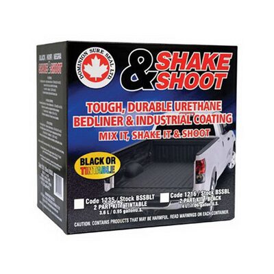 Dominion Sure Seal Shake and Shoot BSSBL 2-Part Bed Liner Coating, 4 L, Black/Clear