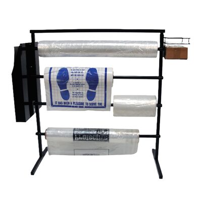 John Dow Industries DS-4 Interior Protection Floor Dispenser Rack - 4-Bar Steel Rack for Seat Covers, Floor Mats and Parts Bags