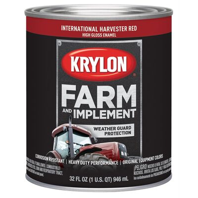 Krylon FARM PAINTS; INT HARVESTER RED; 32 OZ. QUART;
