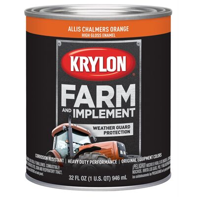 Krylon FARM PAINTS; ALLIS CHALMERS ORANGE; 32 OZ. QUART;