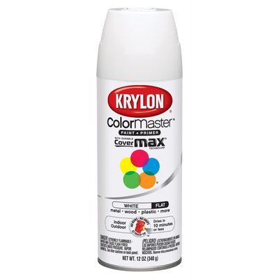 Krylon Colormaster Paint Flat White 12 oz.