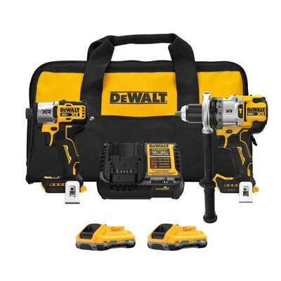 DEWALT 20V MAX*XR&reg;  2-Tool Hammer Drill/Impact Combo Kit with POWERPACK &trade; Batteries