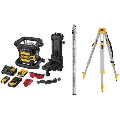DEWALT 20V Max Laser Level Kit, Rotary, Red, 2000-Foot Range