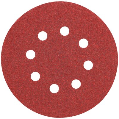 DEWALT 5-Inch 8 Hole 220 Grit Hook And Loop Random Orbit Sandpaper (25-Pack)