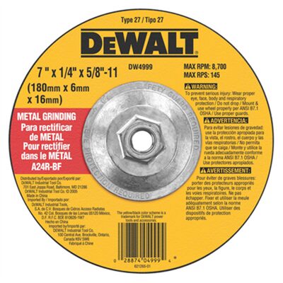 DeWalt 7"X1/4"X5/8" 11 DCW METAL