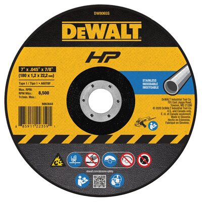 DEWALT High Performance (TM) Stainless Steel Cutting Wheels