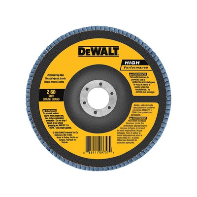 DEWALT 4-Inch By 5/8-Inch 60 Grit Zirconia Angle Grinder Flap Disc
