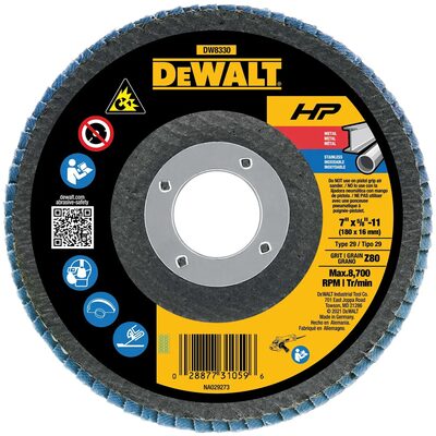 DEWALT 7-Inch By 5/8-Inch-11 80 Grit Zirconia Angle Grinder Flap Disc