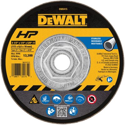 DEWALT Stainless Steel Grinding Wheel, 4-1/2 X 1/4 X 5/8-11-Inch