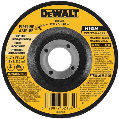 DEWALT 4" x 1/4" x 5/8" High Performance Metal Grinding Wheel
