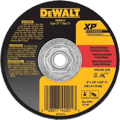 DEWALT 6-Inch By 1/8-Inch By 5/8-Inch-11 Xp Grinding Wheel