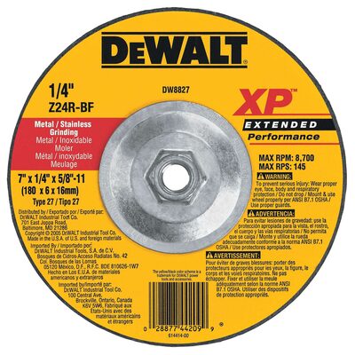 DEWALT 7-Inch By 1/4-Inch By 5/8-Inch-11 Xp Grinding Wheel