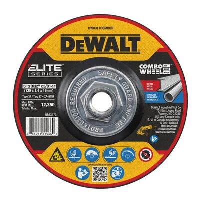 DEWALT ELITE SERIES Combo Wheels 5 X 3/32 X 5/8-11 XP T27