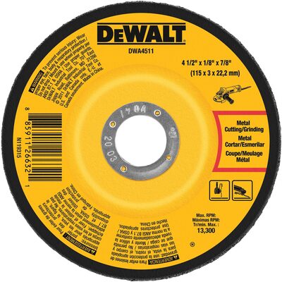 DEWALT Metal Grinding Wheel, 4-1/2-Inch X 1/8-Inch X 7/8-Inch