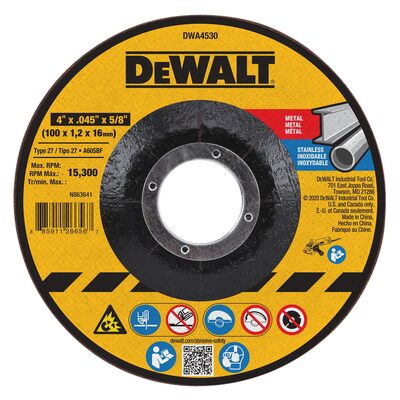 DEWALT T27 Metal Cut-Off Wheel, 4-Inch X .045-Inch X 5/8-Inch