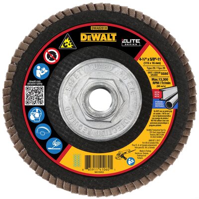 DEWALT 60G T29 Xp Ceramic Flap Disc, 4-1/2" X 5/8"