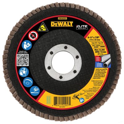 DEWALT 60G T29 Xp Ceramic Flap Disc, 4-1/2" X 7/8"