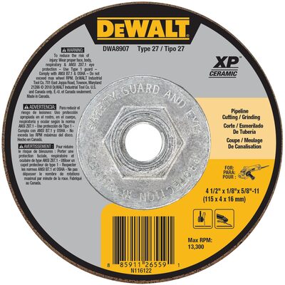 BLACK+DECKER 4-1/2" X 1/8" X 5/8"-11 CERAMIC ABRASIVE