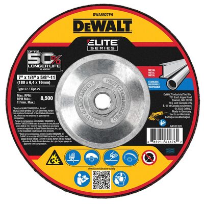 DEWALT ELITE SERIES Grinding Wheels 7 X 1/4 X 5/8-11 XP CERAMIC