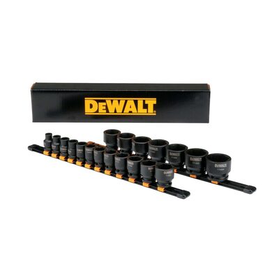 DeWalt  Impact Socket Set, 19-Piece, 1/2" Drive Sae