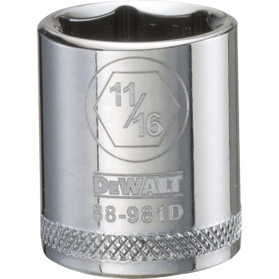 DEWALT 001Pc 38Dr Socket-06Pt-11/16