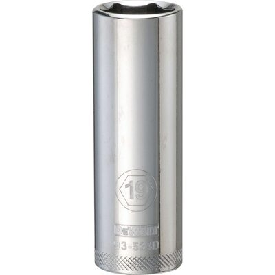 DEWALT 6Pt 1/2-In Drive Deep Socket 19 Mm