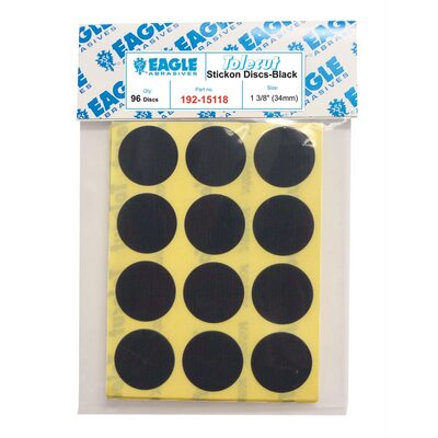 Eagle Abrasives, Inc. KOVAX Tolecut 192-15118 Touch-Up Abrasive Disc, 1-3/8 in, 3000 Grit, Stickon (PSA) Attachment, Black