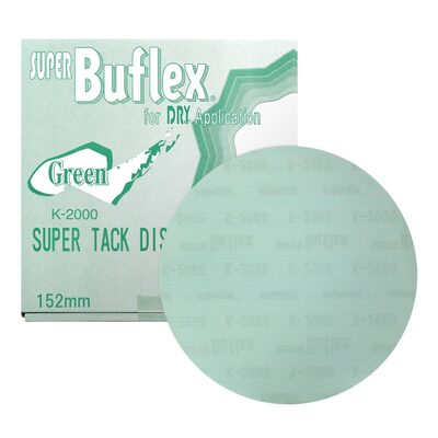 Eagle Abrasives, Inc. Super Buflex 193-1505, 6 in Disc 2000 Grit, Green, Dry, Hook and Loop, No Holes